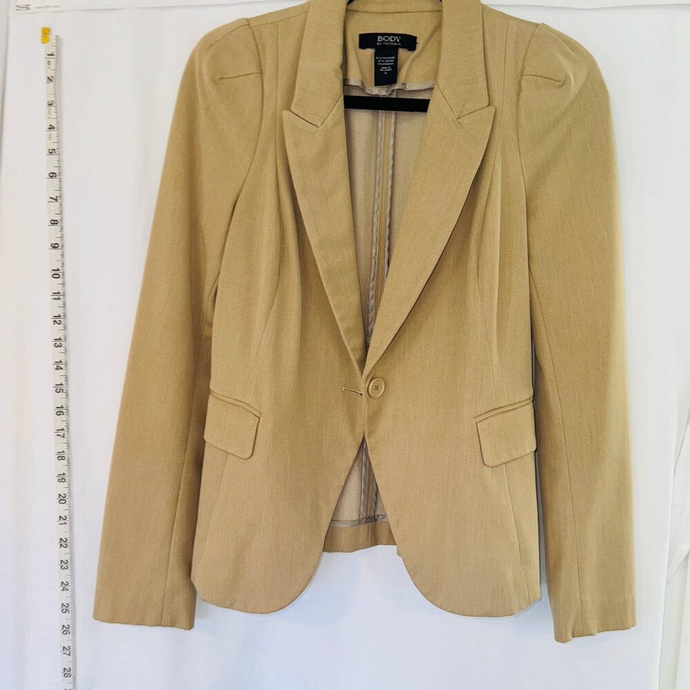 Body by Victoria Secret Blazer Womens Size 6 Beige Single Breasted One Button